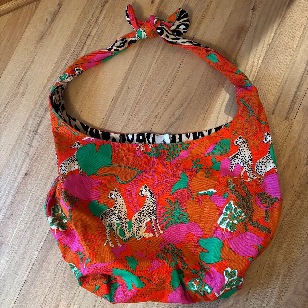 CAbi Reversible Sling Bag #5992 Orange Multi Leopards One Size Never Used ;)